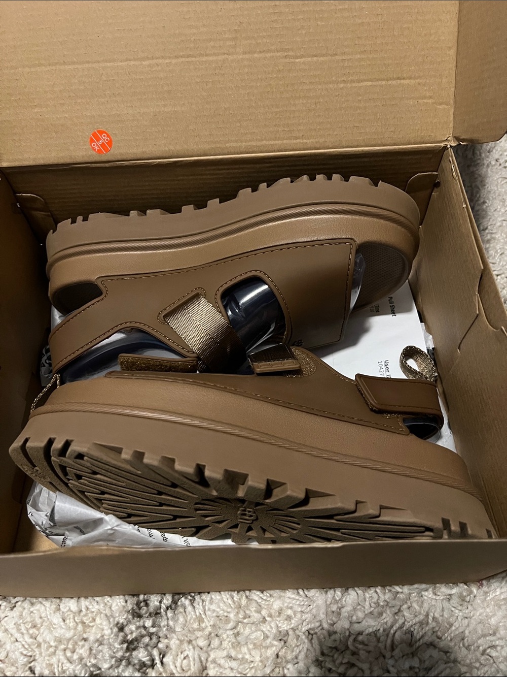 UGG Goldenglow Brown Platform Sandals